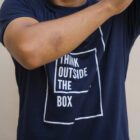 Think Outside the Box Round Neck T-Shirt Black