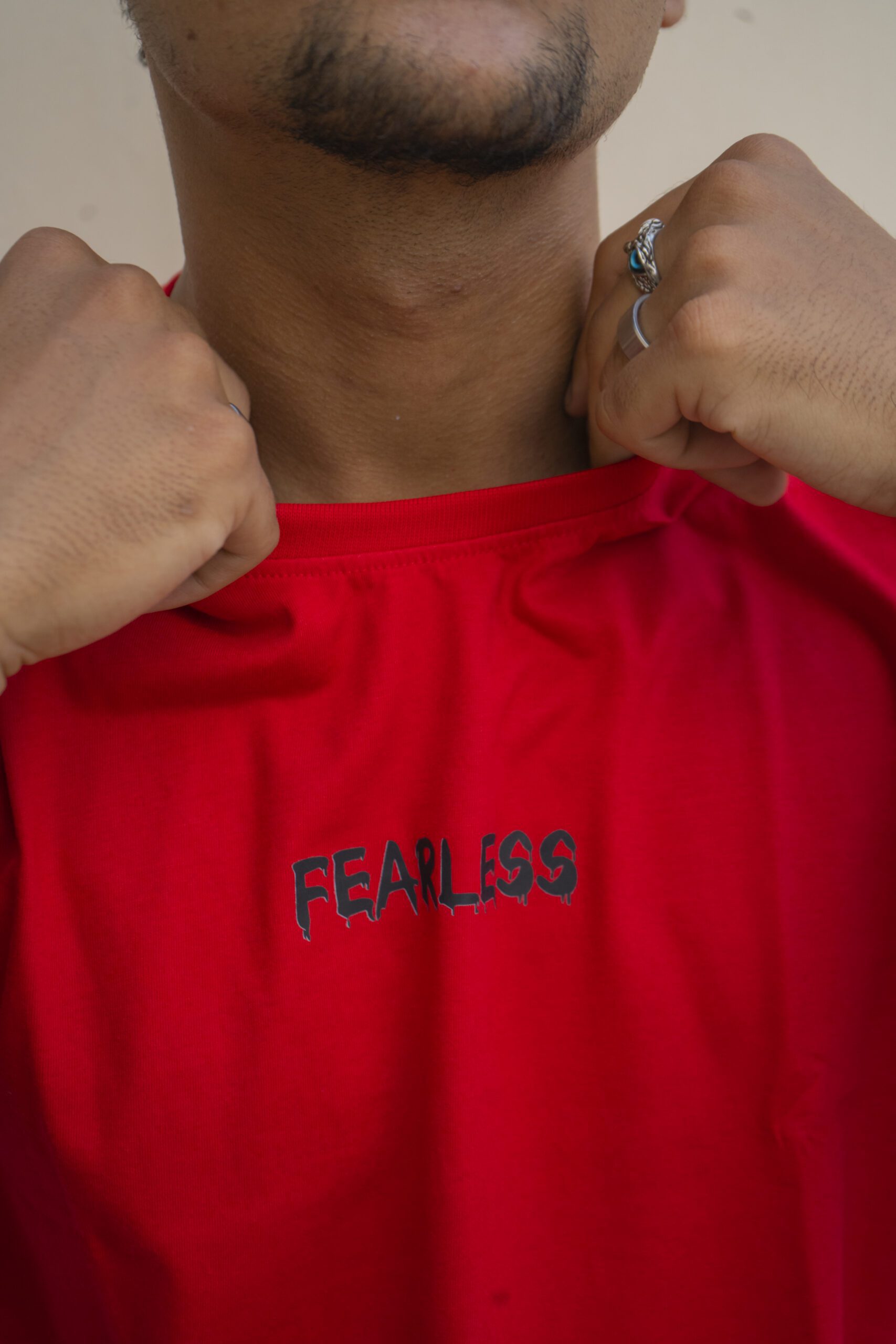 Fearless Round Neck T-Shirt Red