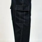 Contrast Stitch black cargo pants