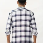 Flannel Flap Pockets Check Print Shirt