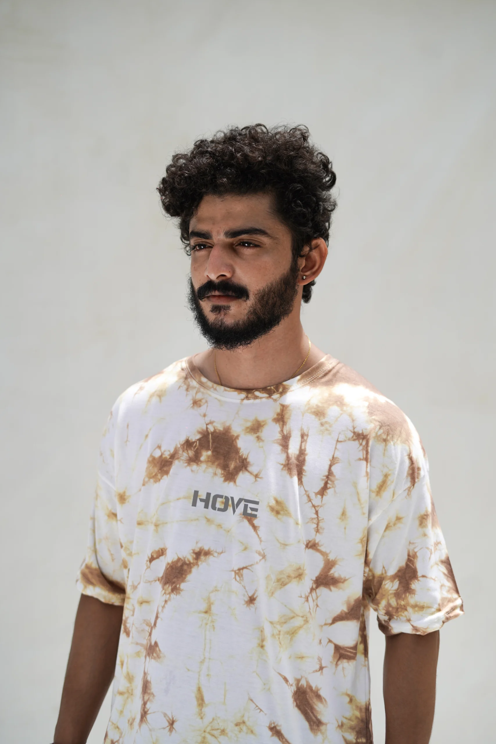 Camel brown tie dye oversize T-shirt