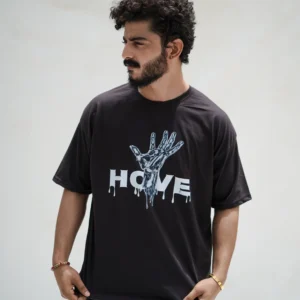 Hove hand print oversize tshirt black 1