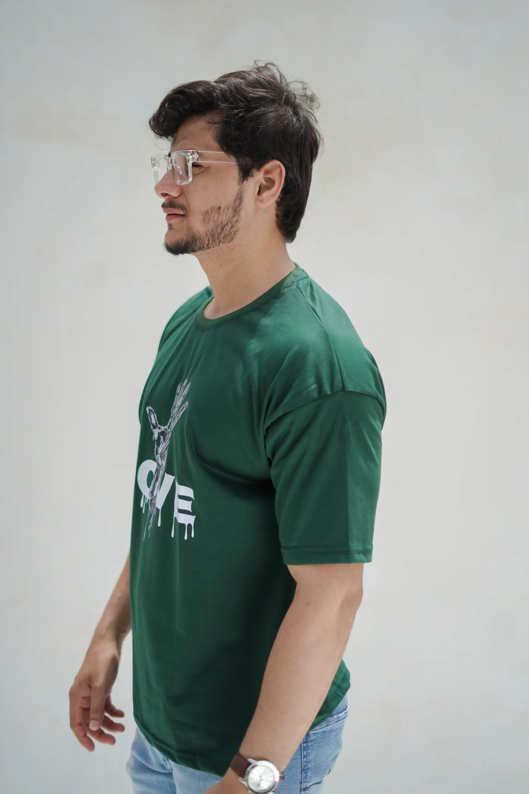 Hove hand print oversize T-shirt green