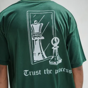 Trust the process back print oversize T-shirt Green