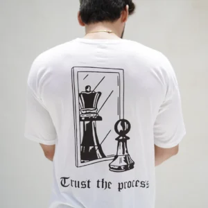 Trust the process back print oversize T-shirt white